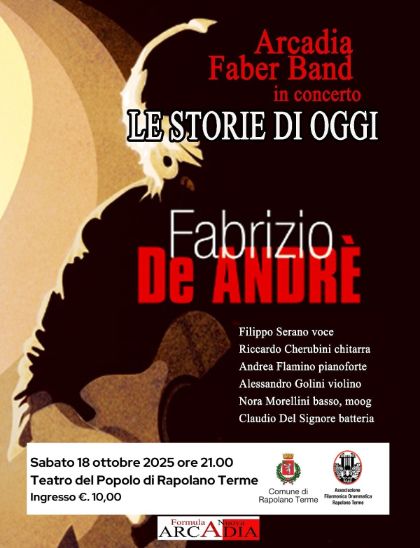 Serata cover dedicata a De Andrè con l’Arcadia Faber Band Serata cover dedicata a De Andrè con l’Arcadia Faber Band